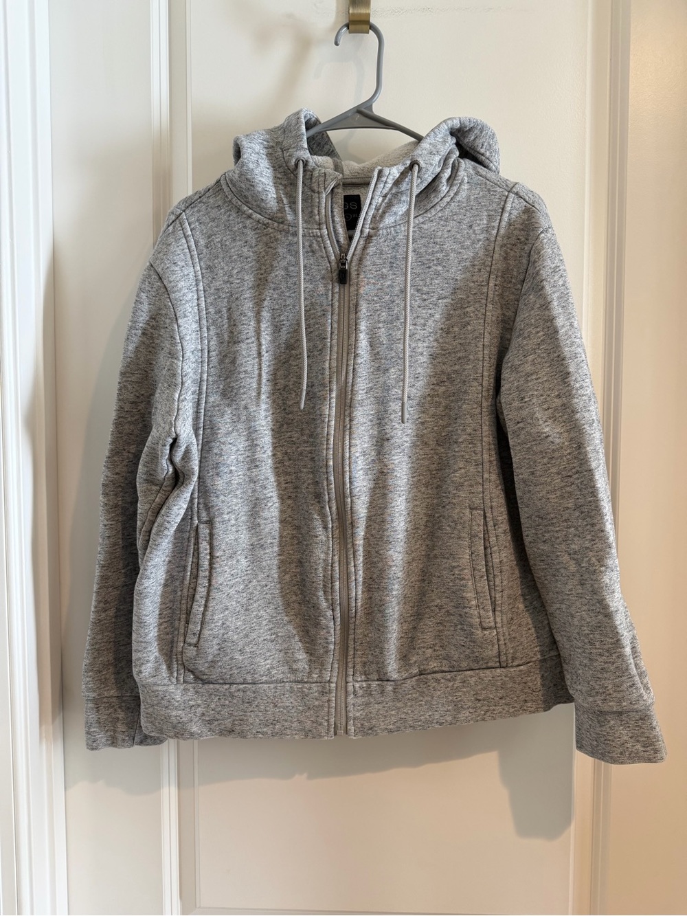 Figs Heather Gray Hooded Zip Jacket